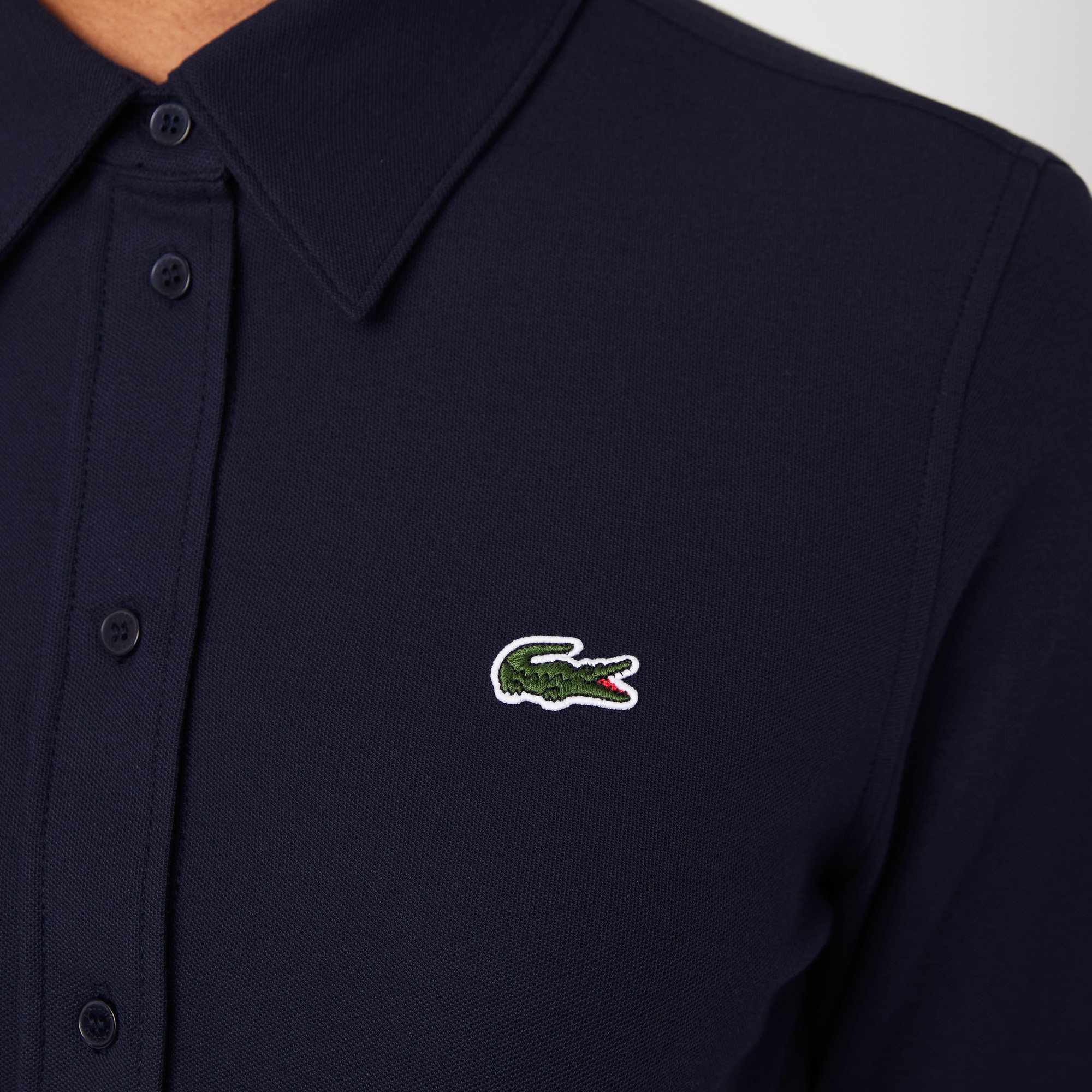 Áo Sơ Mi Lacoste Nữ Cổ Pháp Chất Liệu Cotton Piqué