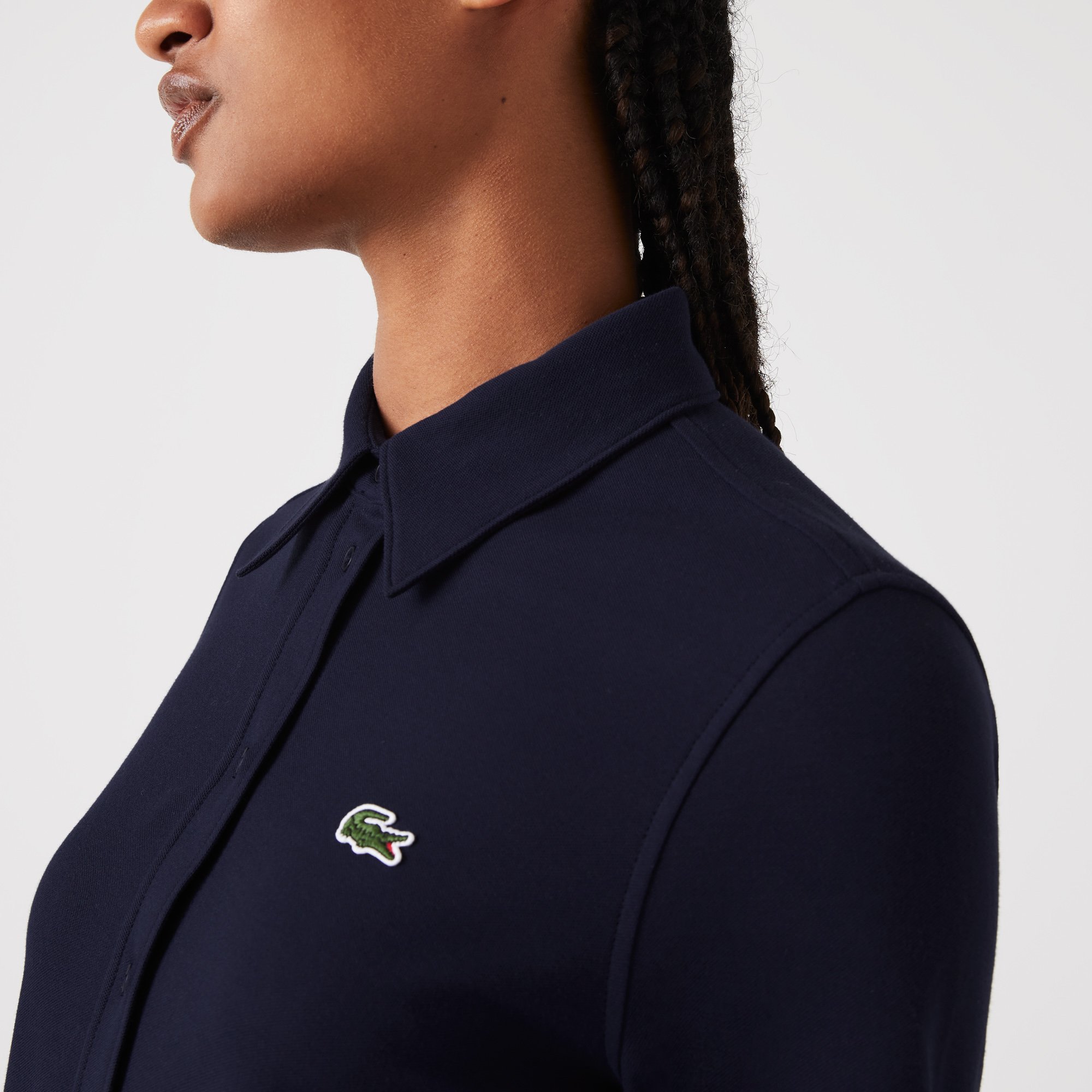 Áo Sơ Mi Lacoste Nữ Cổ Pháp Chất Liệu Cotton Piqué