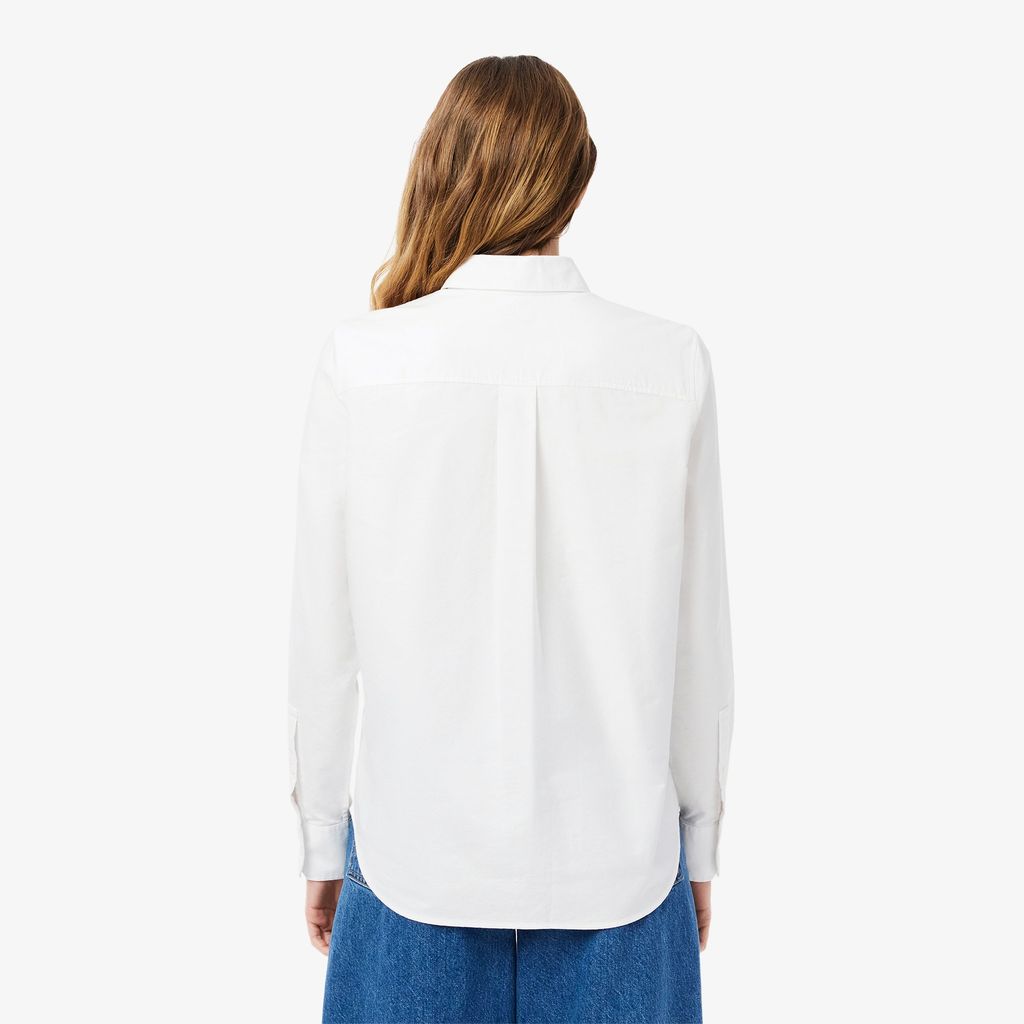 Áo Sơ Mi Lacoste Nữ Dáng Suông Chất Liệu Oxford Cotton