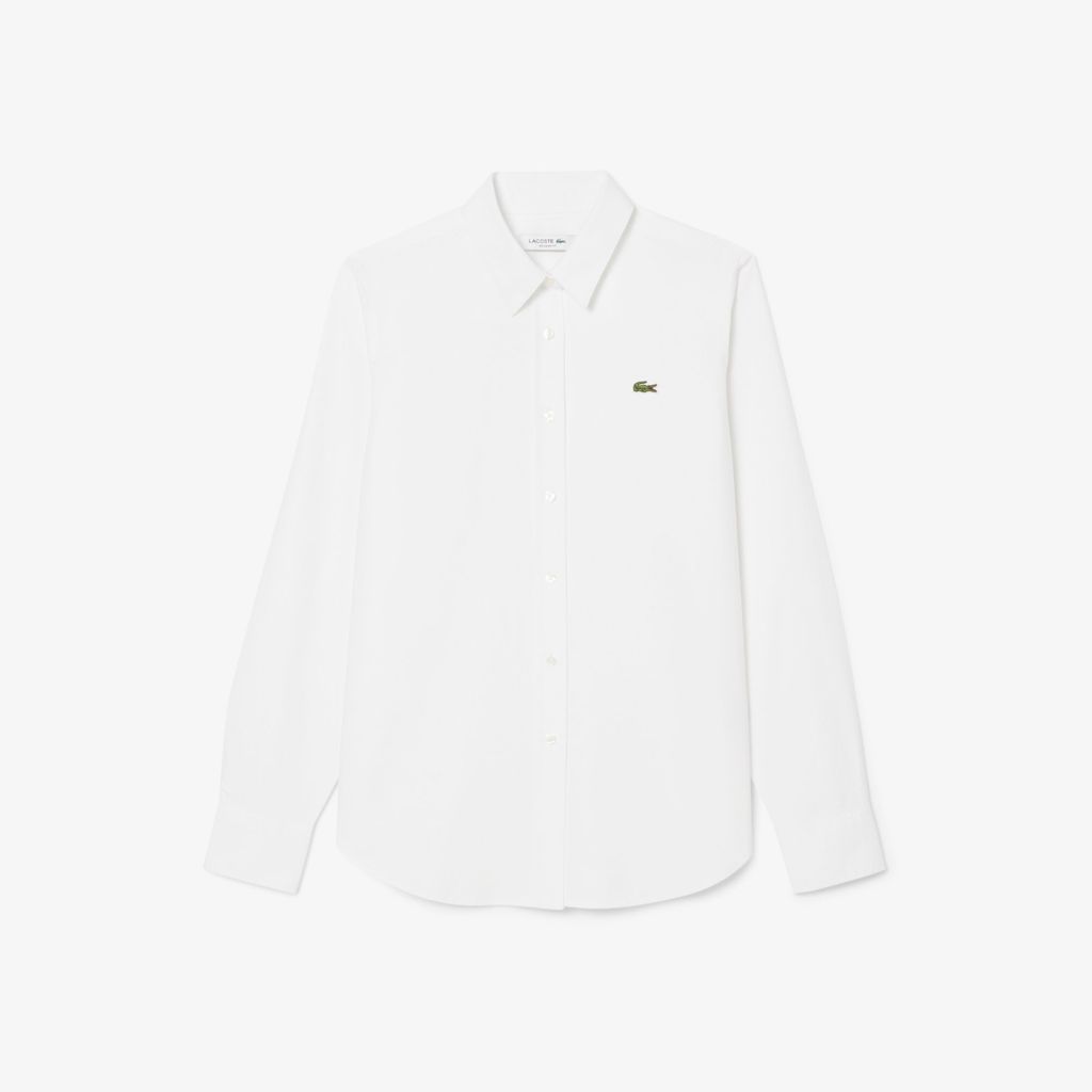 Áo Sơ Mi Lacoste Nữ Dáng Suông Chất Liệu Oxford Cotton