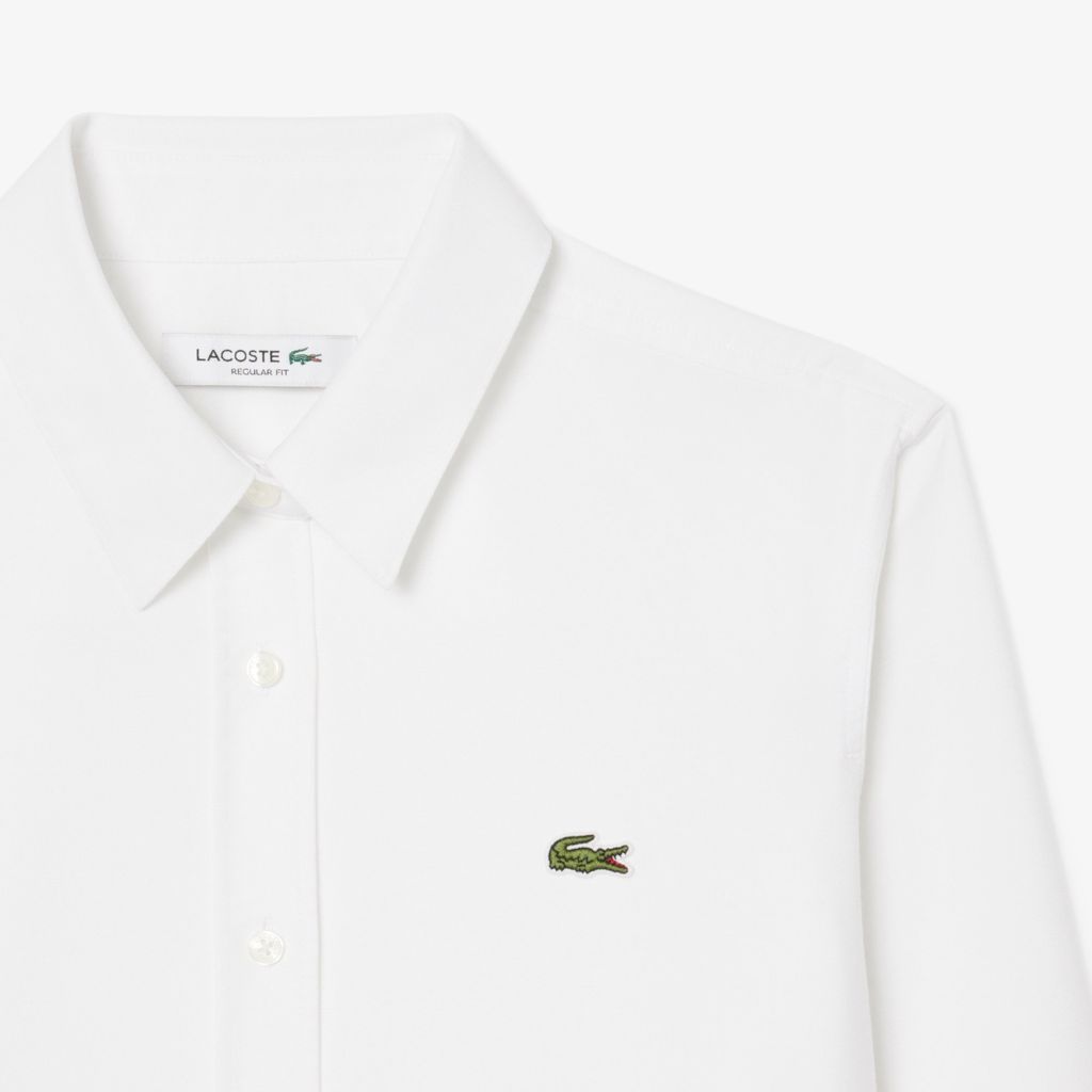Áo Sơ Mi Lacoste Nữ Dáng Suông Chất Liệu Oxford Cotton