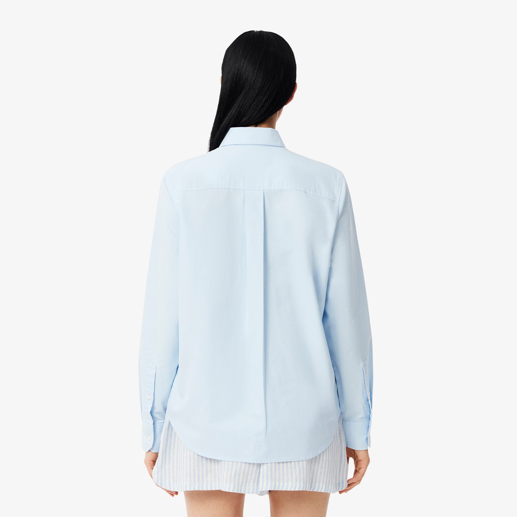Áo Sơ Mi Lacoste Nữ Dáng Suông Chất Liệu Oxford Cotton