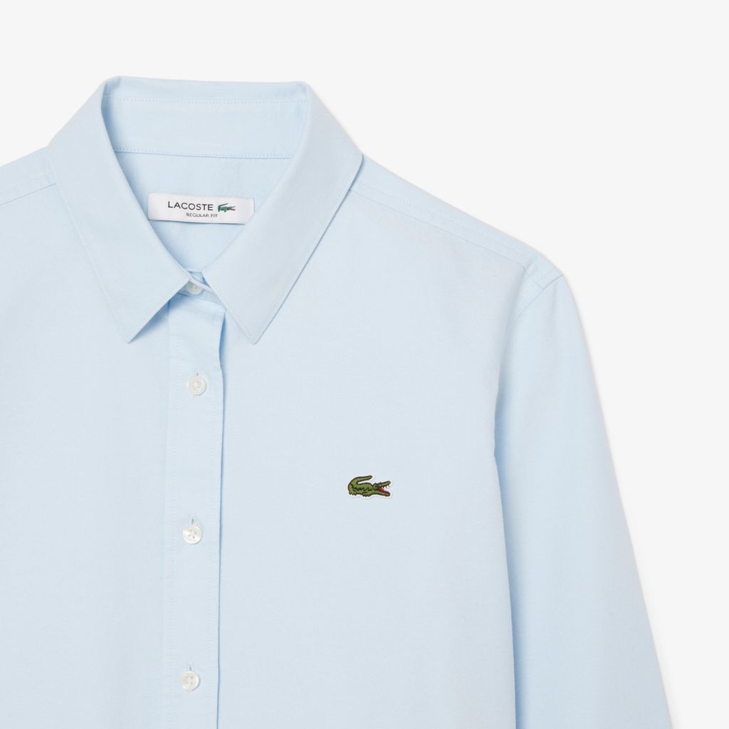 Áo Sơ Mi Lacoste Nữ Dáng Suông Chất Liệu Oxford Cotton
