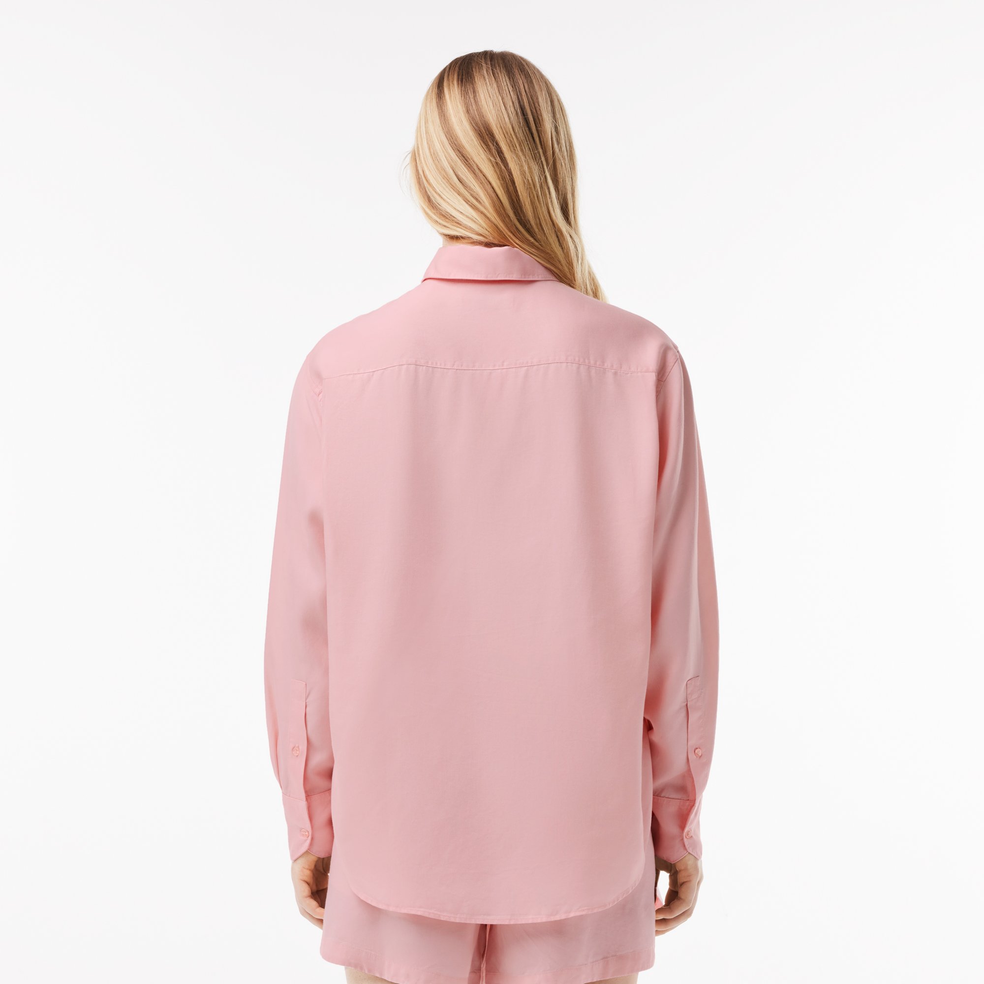 Áo Sơ Mi Lacoste Nữ Dáng Rộng Bồng Bềnh Chất Liệu Lyocell