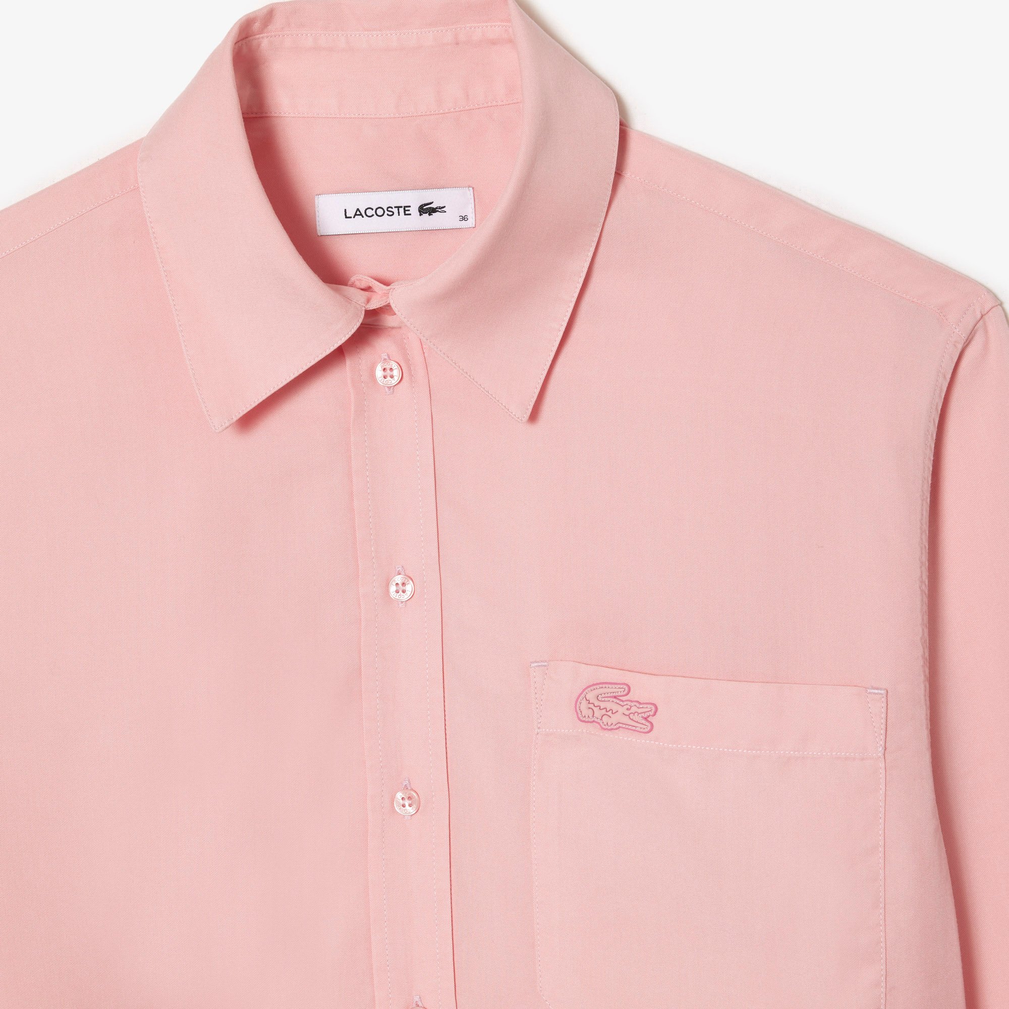 Áo Sơ Mi Lacoste Nữ Dáng Rộng Bồng Bềnh Chất Liệu Lyocell