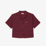 Áo Sơ Mi Lacoste Nữ Oversize Họa Tiết In Monogram