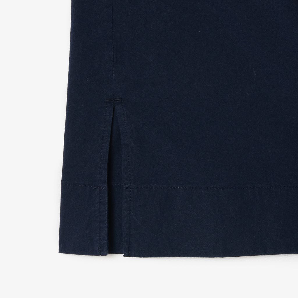 Áo Sơ Mi Lacoste Nữ Oversize Dáng Ngắn Chất Liệu Cotton