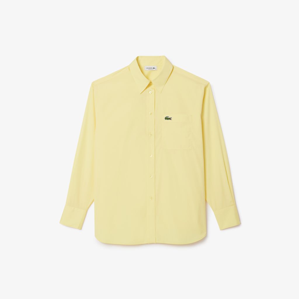 Áo Sơ Mi Lacoste Nữ Oversize Chất Liệu Poplin