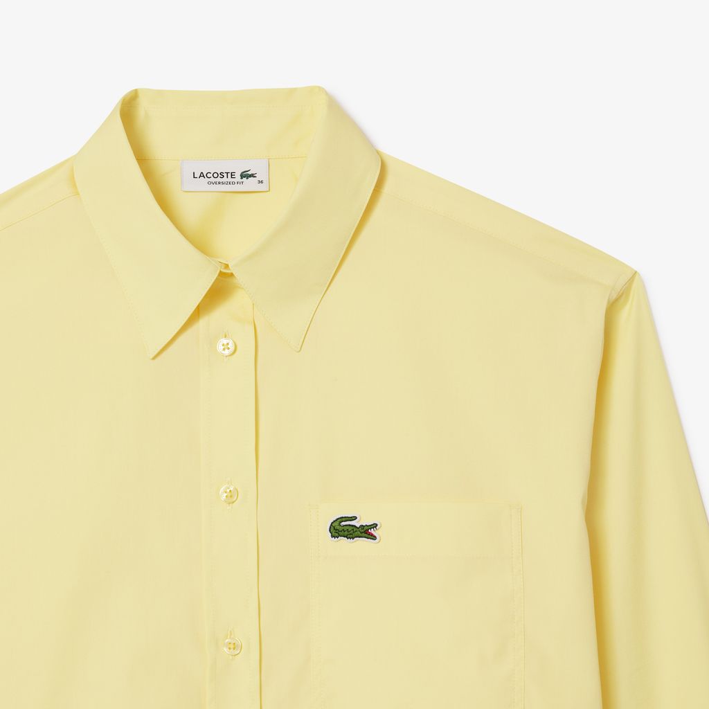 Áo Sơ Mi Lacoste Nữ Oversize Chất Liệu Poplin