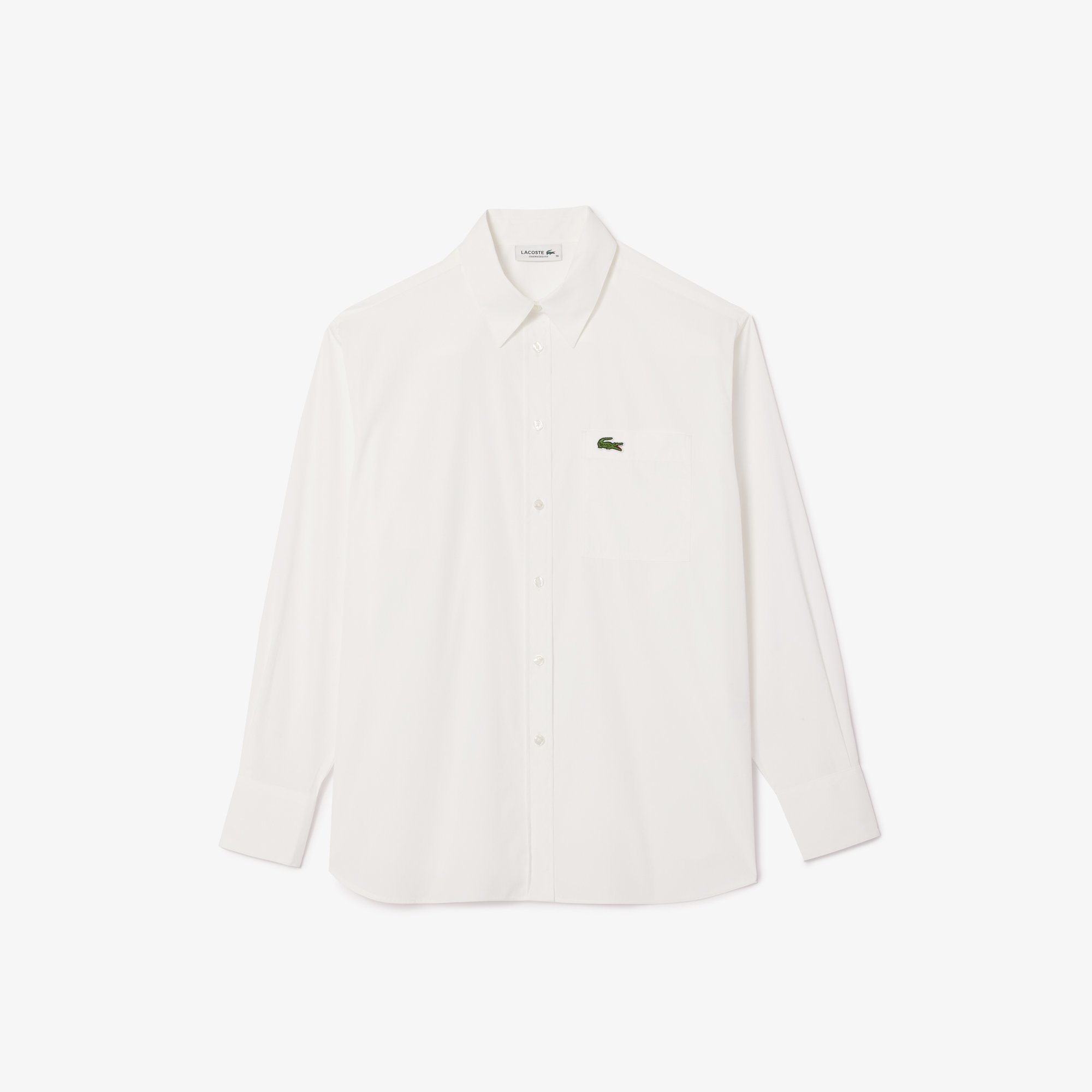 Áo Sơ Mi Lacoste Nữ Oversize Chất Liệu Poplin