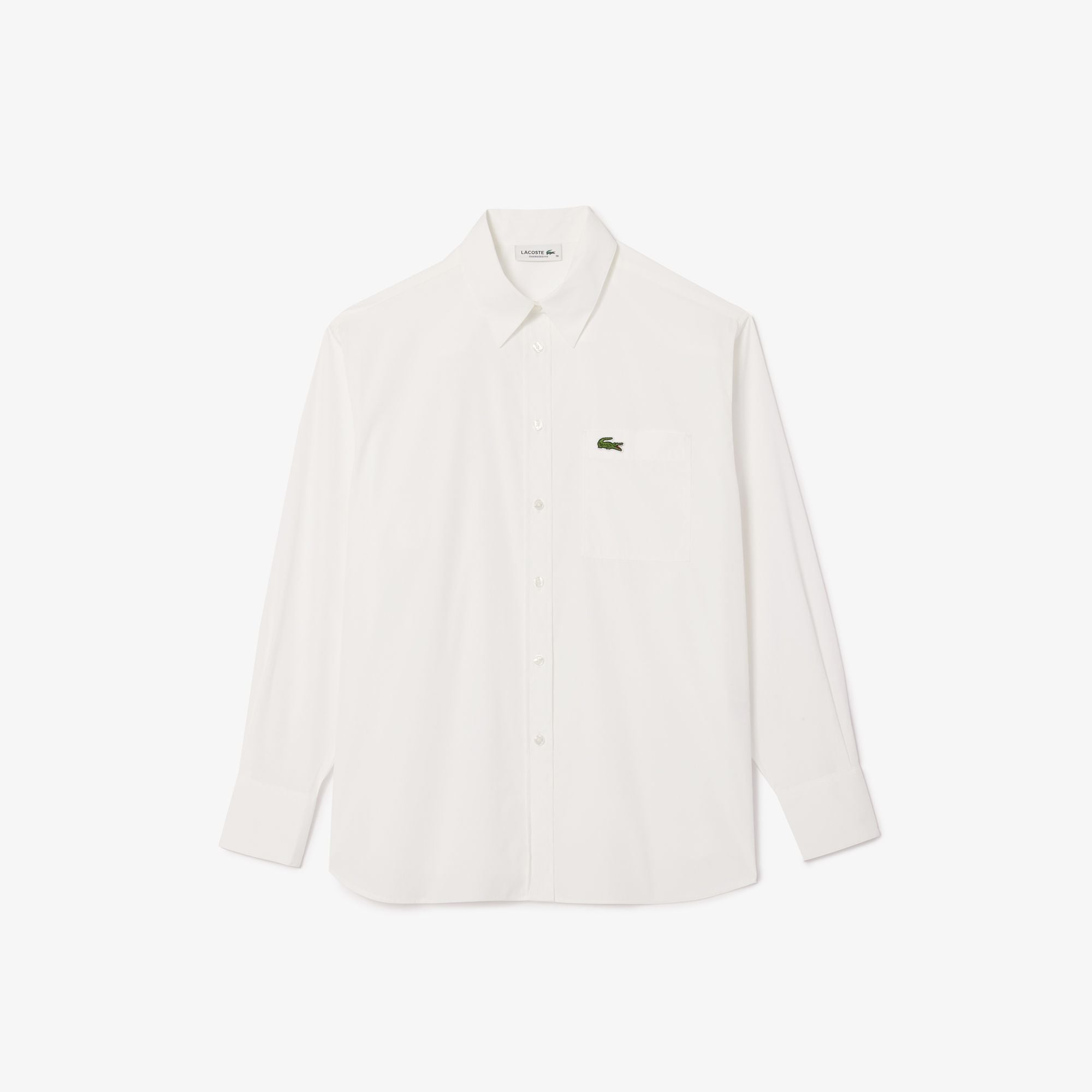 Áo Sơ Mi Lacoste Nữ Oversize Chất Liệu Poplin