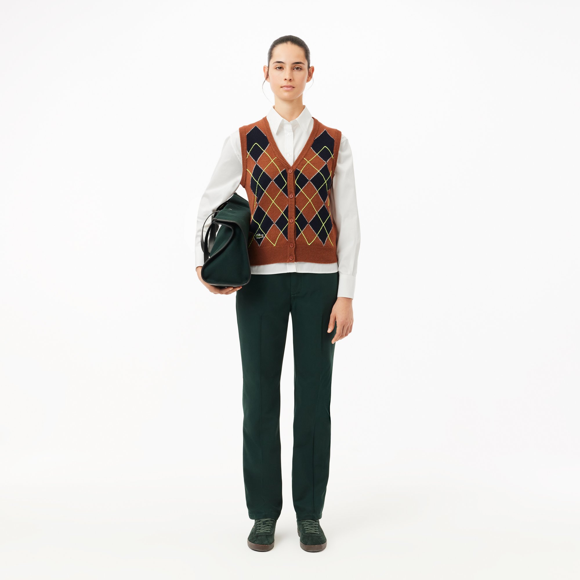 Áo Sơ Mi Lacoste Nữ Oversize Chất Liệu Poplin