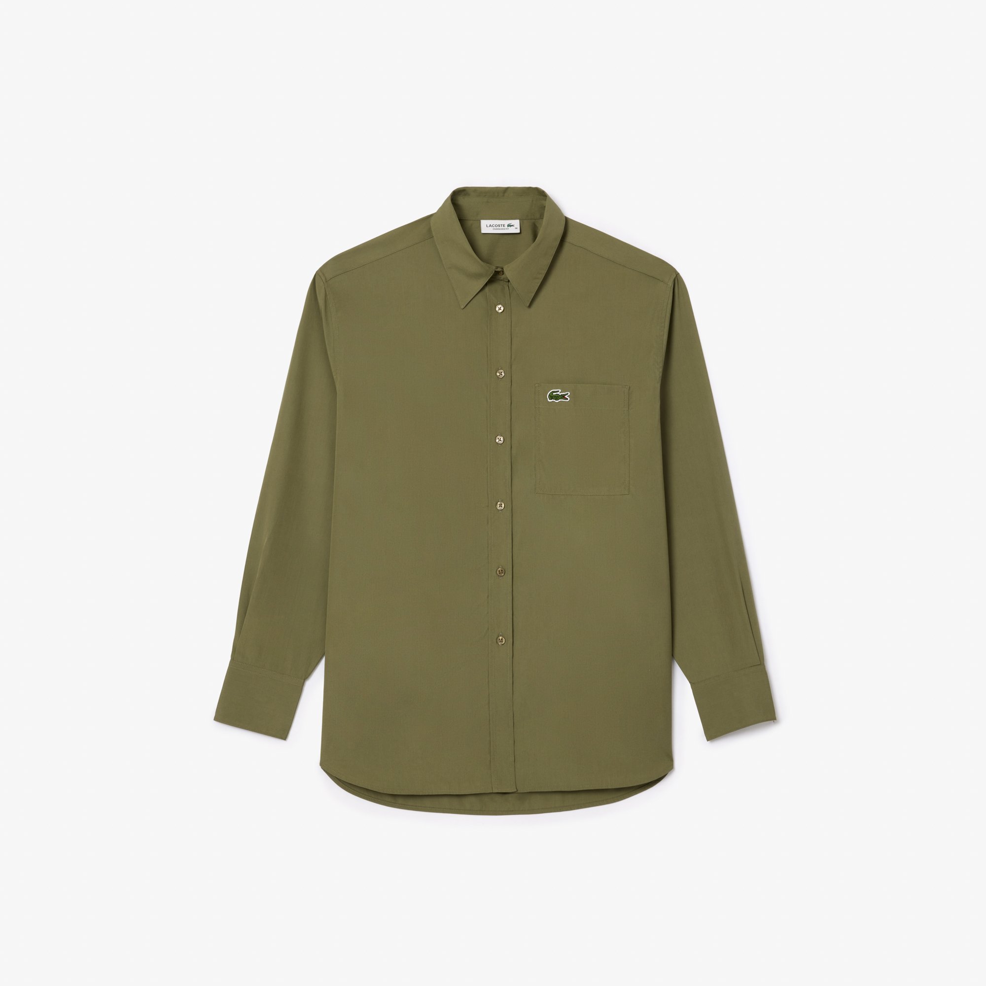 Áo Sơ Mi Lacoste Nữ Oversize Chất Liệu Poplin