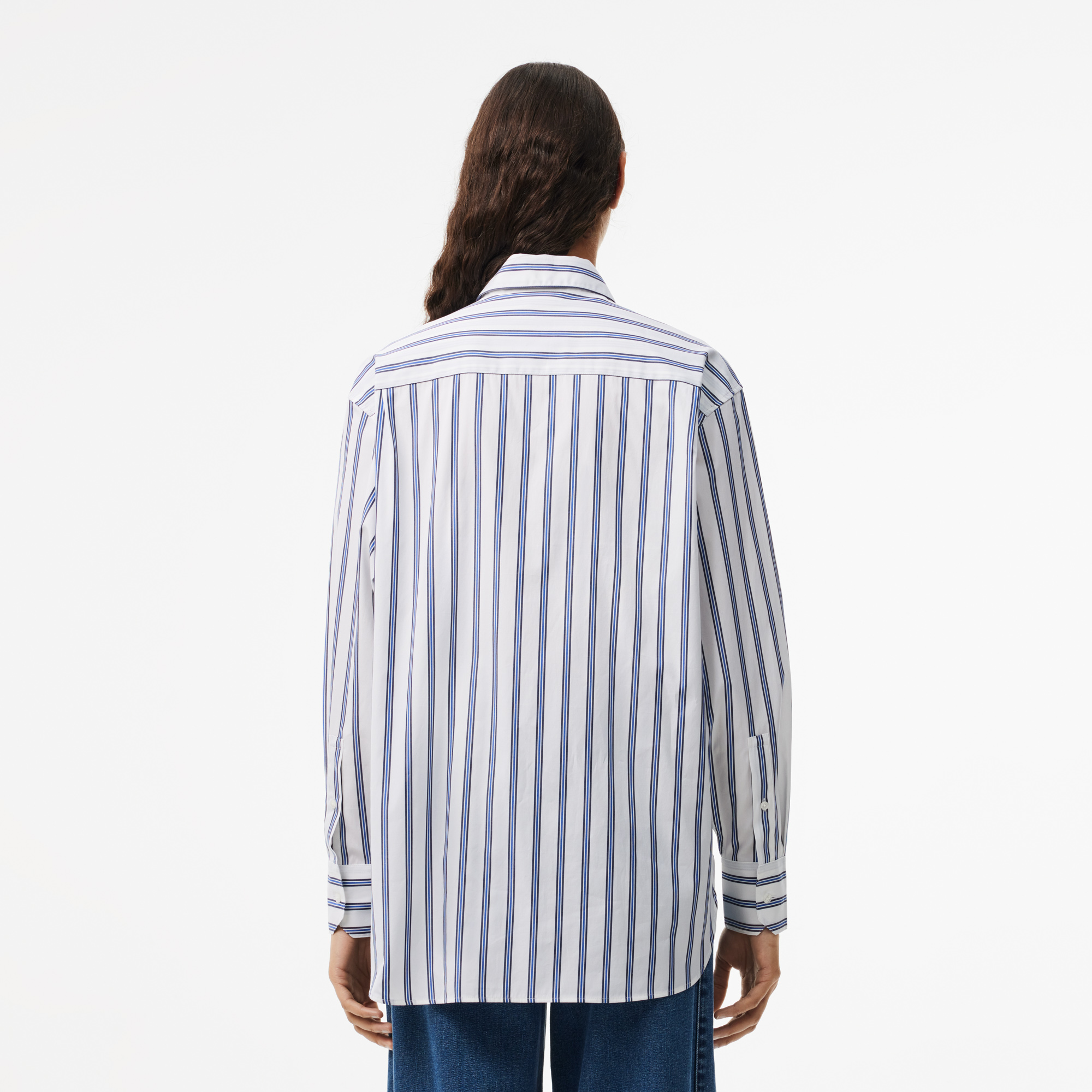Áo Sơ Mi Lacoste Nữ Oversize Chất Liệu Poplin