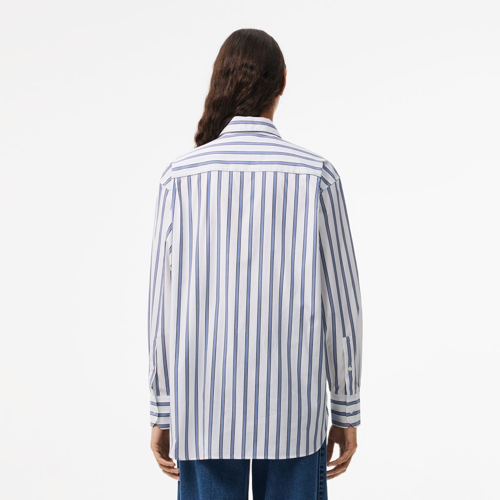 Áo Sơ Mi Lacoste Nữ Oversize Chất Liệu Poplin