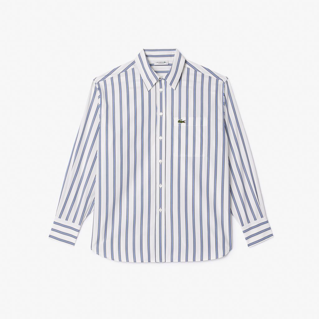 Áo Sơ Mi Lacoste Nữ Oversize Chất Liệu Poplin