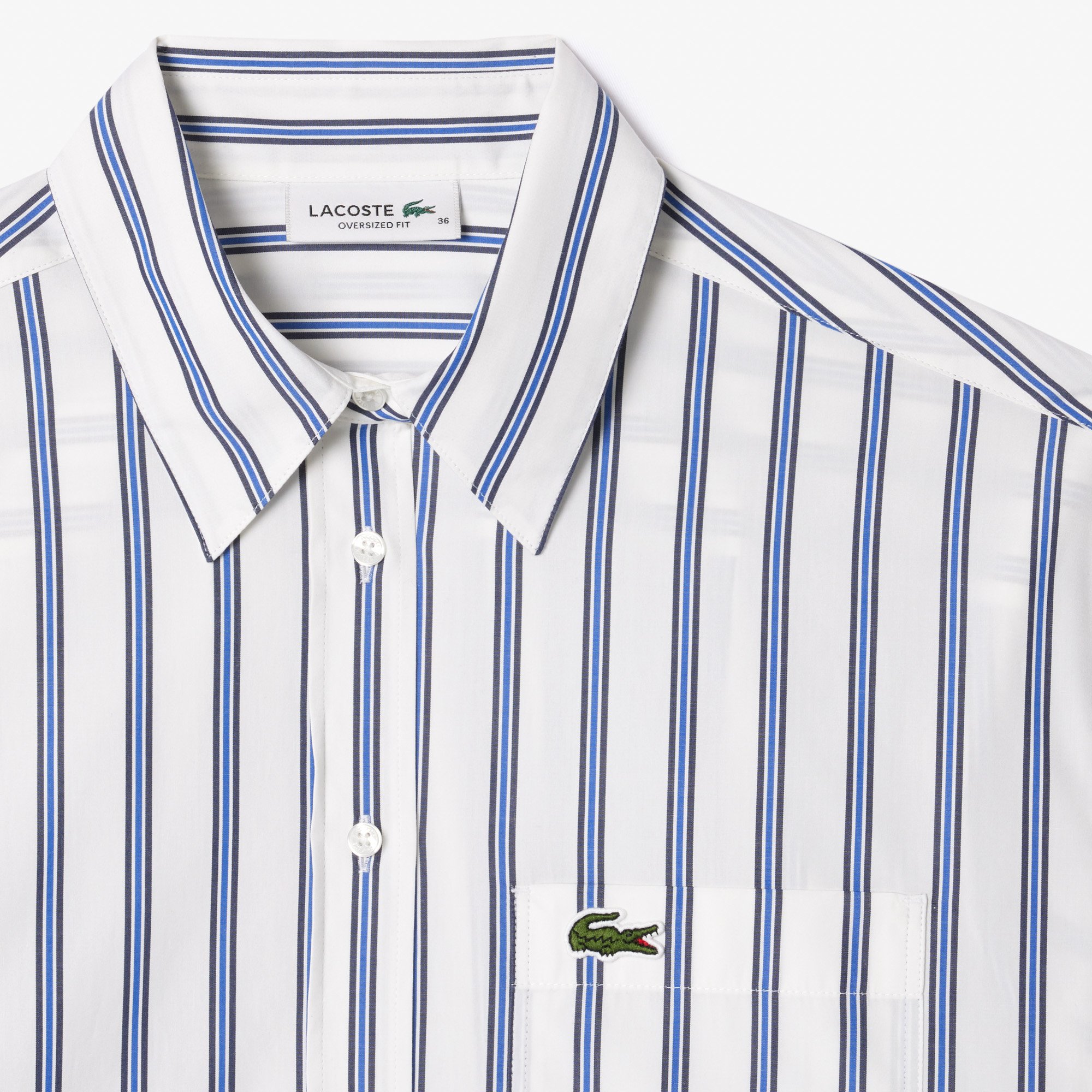 Áo Sơ Mi Lacoste Nữ Oversize Chất Liệu Poplin