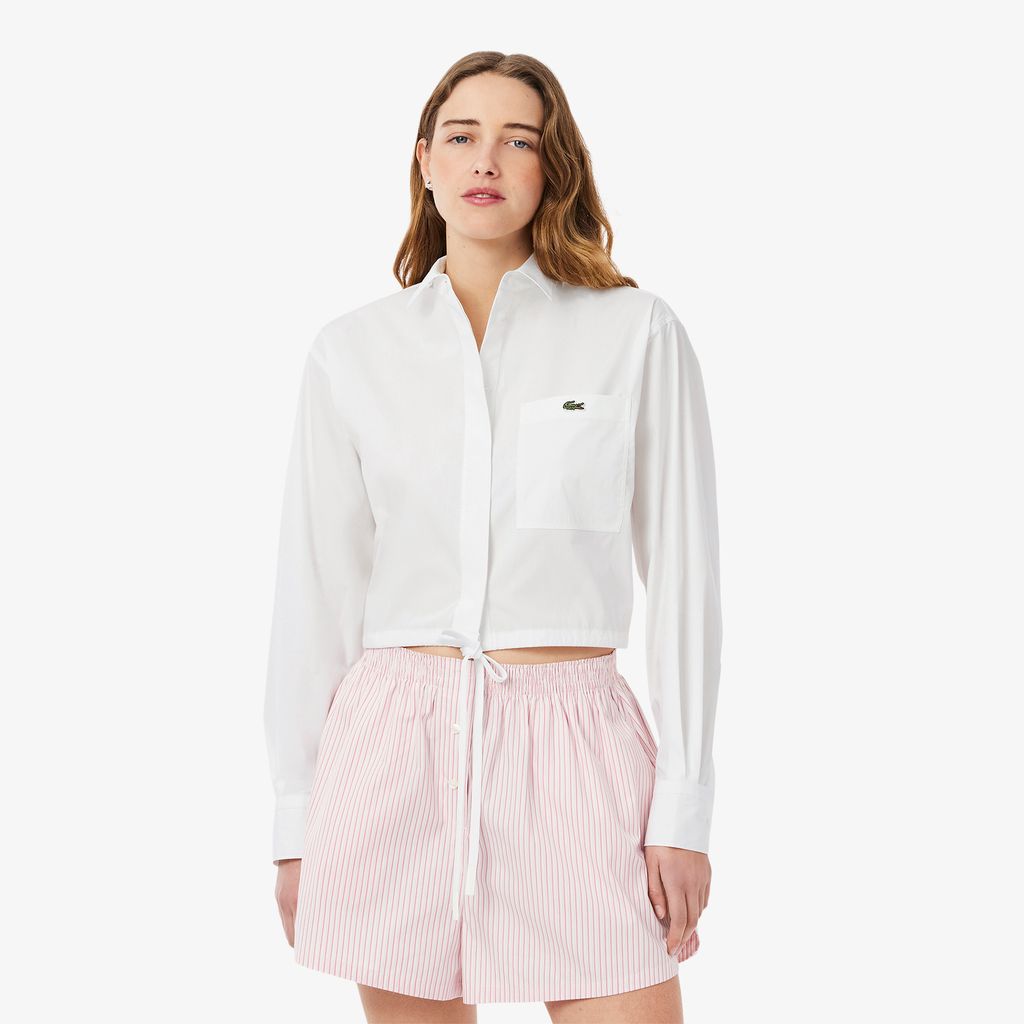 Áo Sơ Mi Lacoste Nữ Dáng Rộng Chất Liệu Poplin Có Thể Điều Chỉnh Được