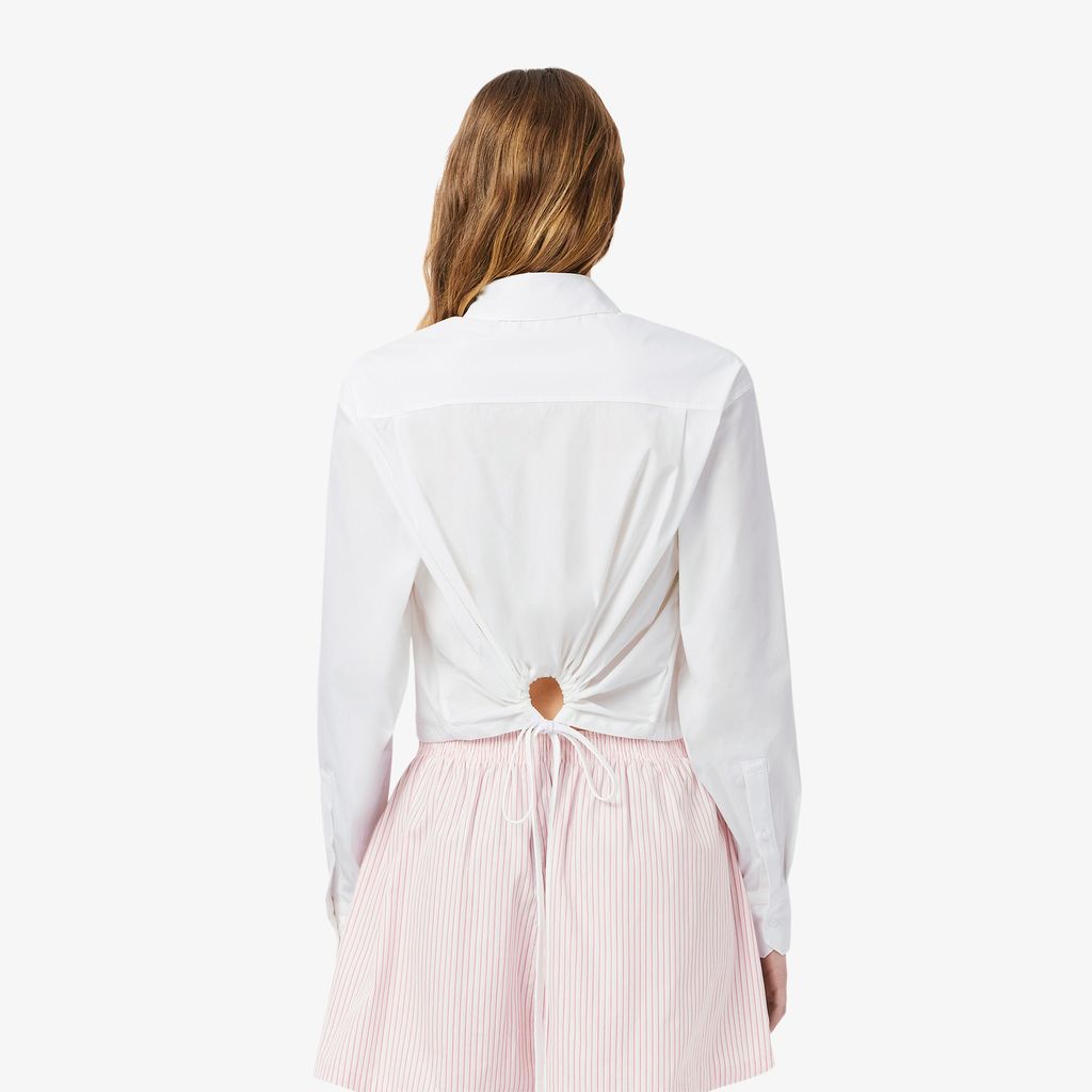 Áo Sơ Mi Lacoste Nữ Dáng Rộng Chất Liệu Poplin Có Thể Điều Chỉnh Được