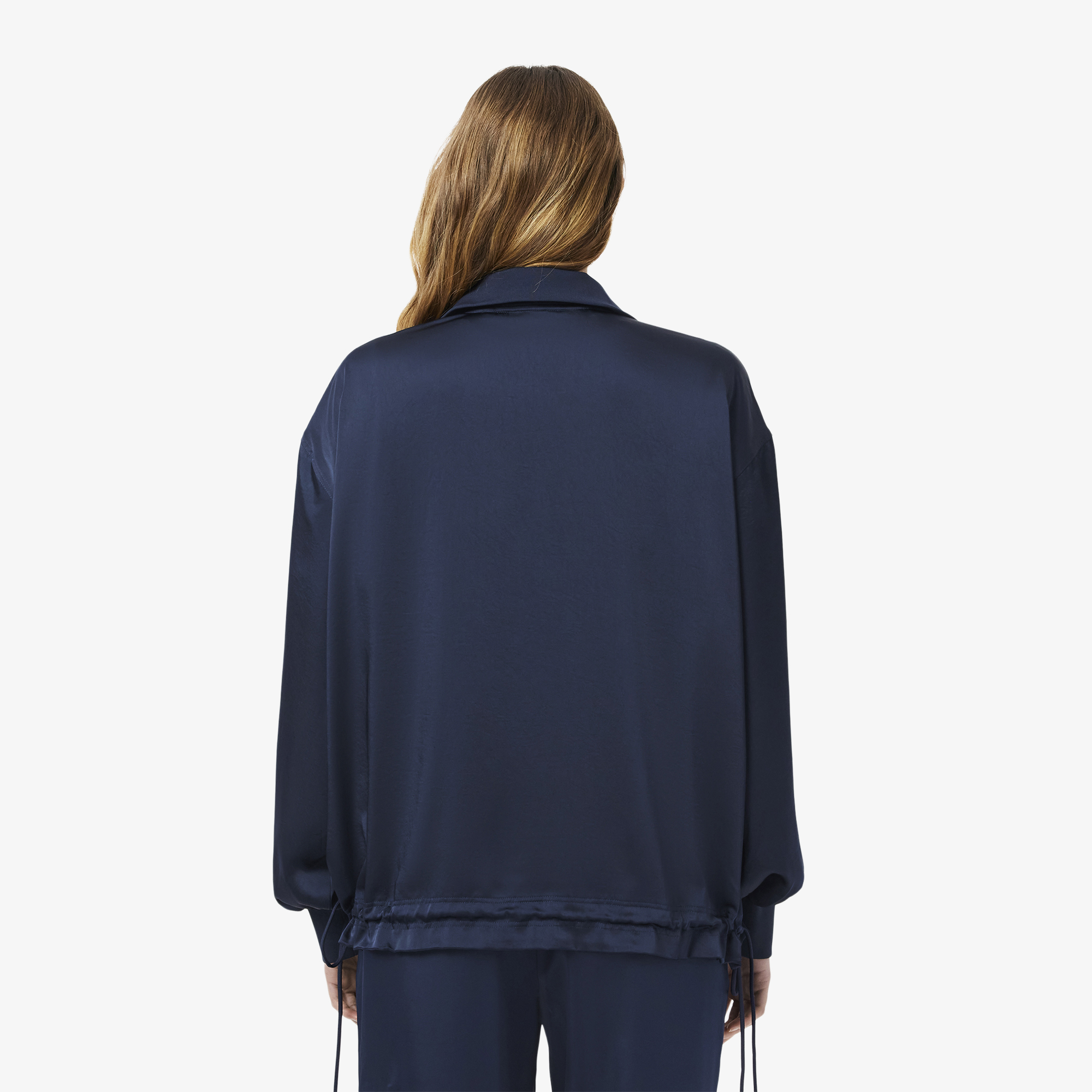 Áo Khoác Lacoste Nữ Popover Dáng Rộng Cổ Kéo Khoá Cao