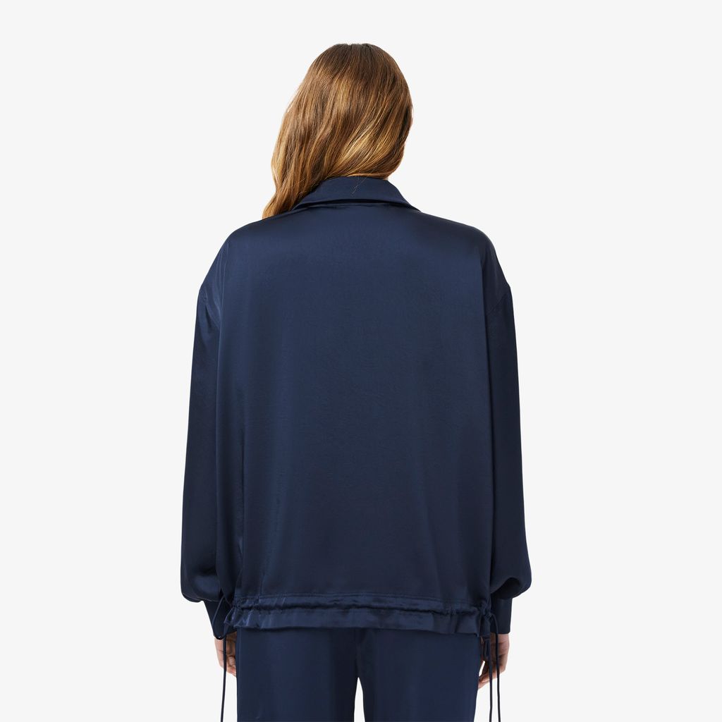 Áo Khoác Lacoste Nữ Popover Dáng Rộng Cổ Kéo Khoá Cao