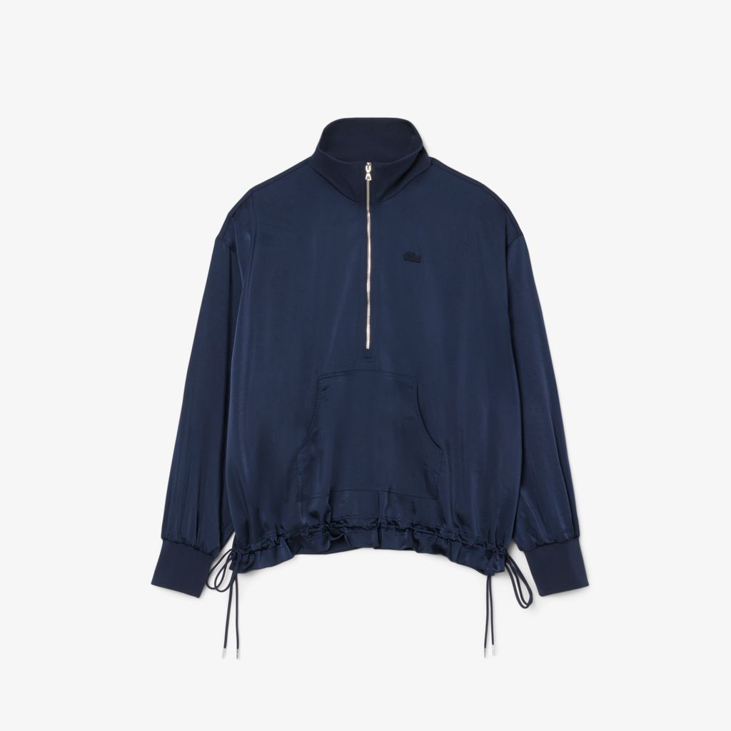 Áo Khoác Lacoste Nữ Popover Dáng Rộng Cổ Kéo Khoá Cao