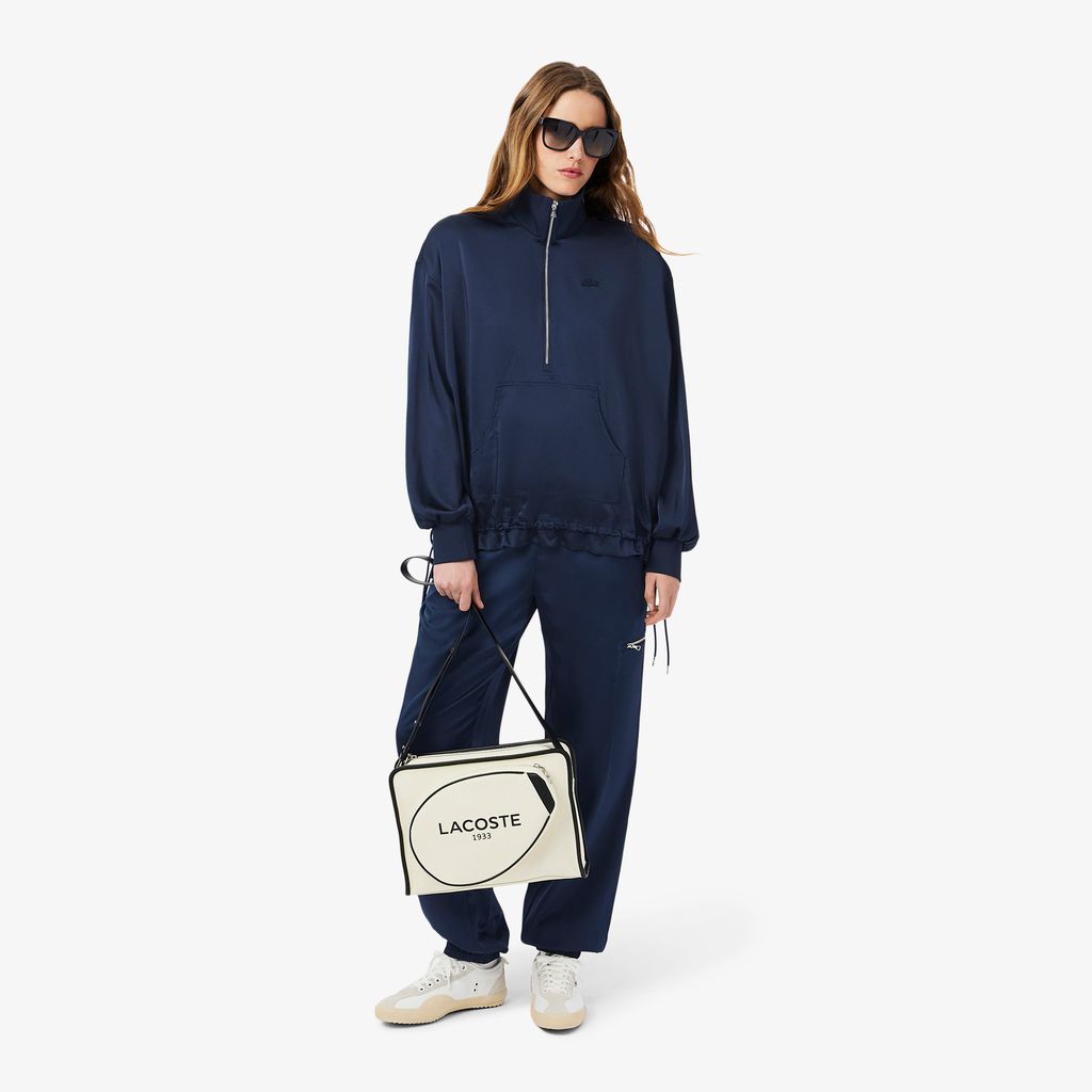 Áo Khoác Lacoste Nữ Popover Dáng Rộng Cổ Kéo Khoá Cao