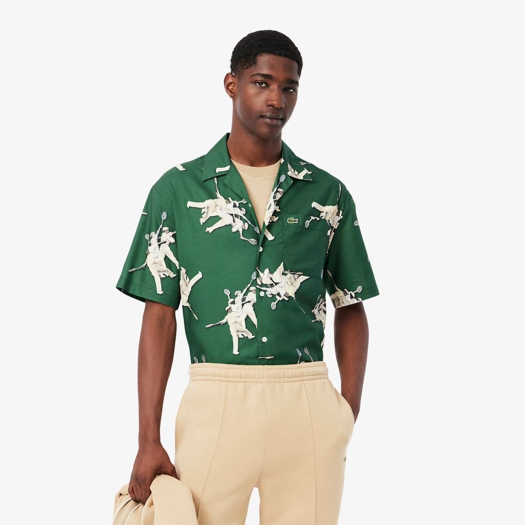 Áo Sơ Mi Lacoste Nam Dáng Rộng Họa Tiết In René Lacoste
