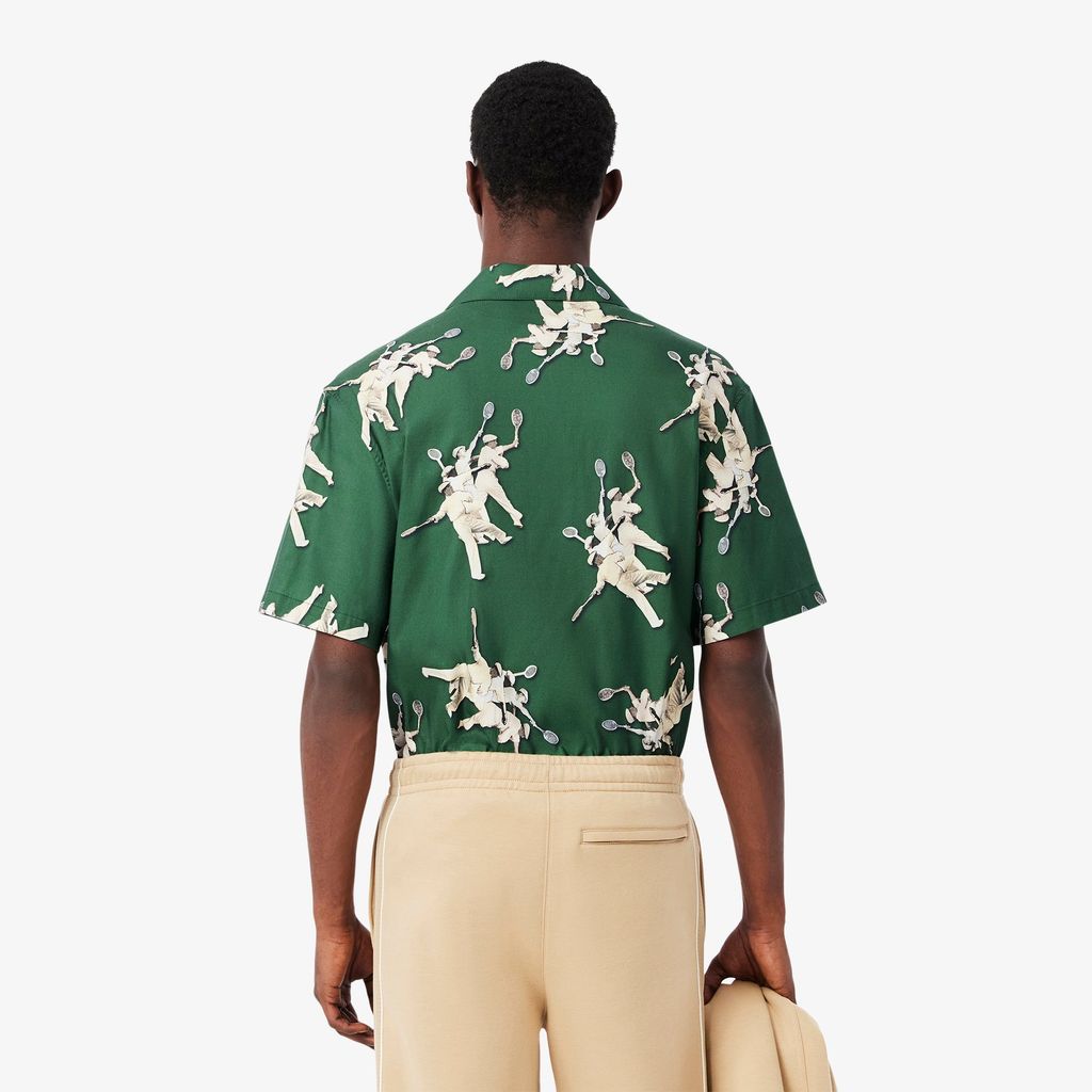 Áo Sơ Mi Lacoste Nam Dáng Rộng Họa Tiết In René Lacoste
