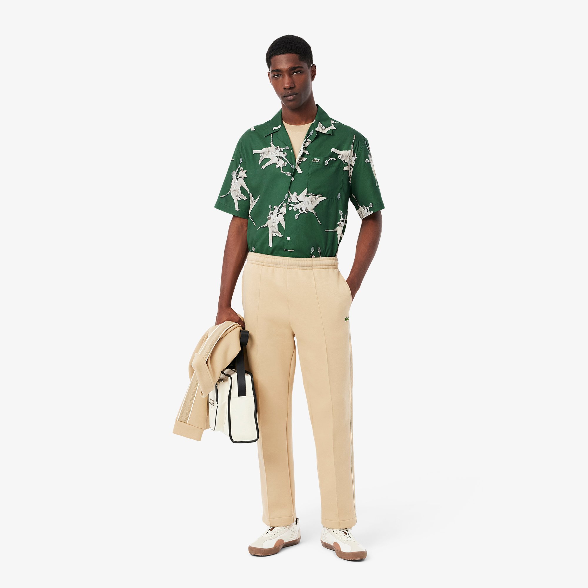 Áo Sơ Mi Lacoste Nam Dáng Rộng Họa Tiết In René Lacoste