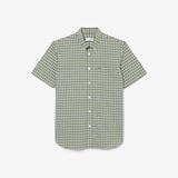 Áo Sơ Mi Lacoste Nam Tay Ngắn Họa Tiết Kẻ Caro Có Khuy Cổ