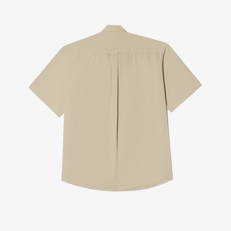 Áo Sơ Mi Lacoste Nam Dáng Suông Chất Liệu Poplin Nhuộm Màu Tự Nhiên