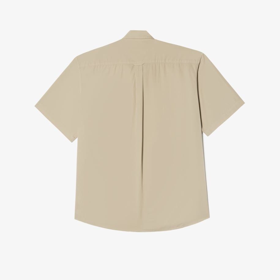 Áo Sơ Mi Lacoste Nam Dáng Suông Chất Liệu Poplin Nhuộm Màu Tự Nhiên