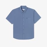 Áo Sơ Mi Lacoste Nam Dáng Suông Chất Liệu Poplin Nhuộm Màu Tự Nhiên