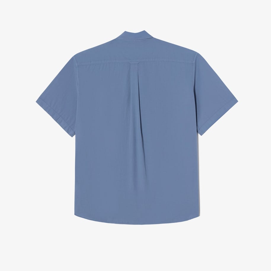 Áo Sơ Mi Lacoste Nam Dáng Suông Chất Liệu Poplin Nhuộm Màu Tự Nhiên