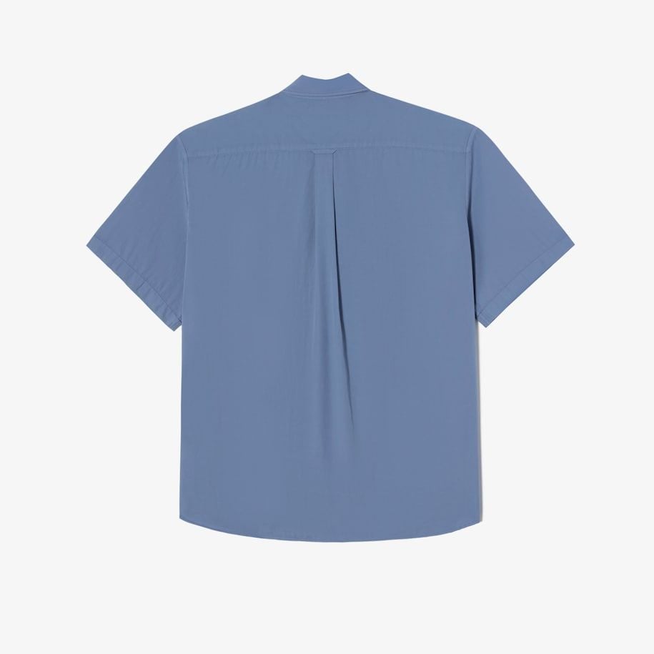 Áo Sơ Mi Lacoste Nam Dáng Suông Chất Liệu Poplin Nhuộm Màu Tự Nhiên