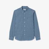 Áo Sơ Mi Lacoste Nam Dáng Suông Kẻ Sọc Chất Liệu Poplin