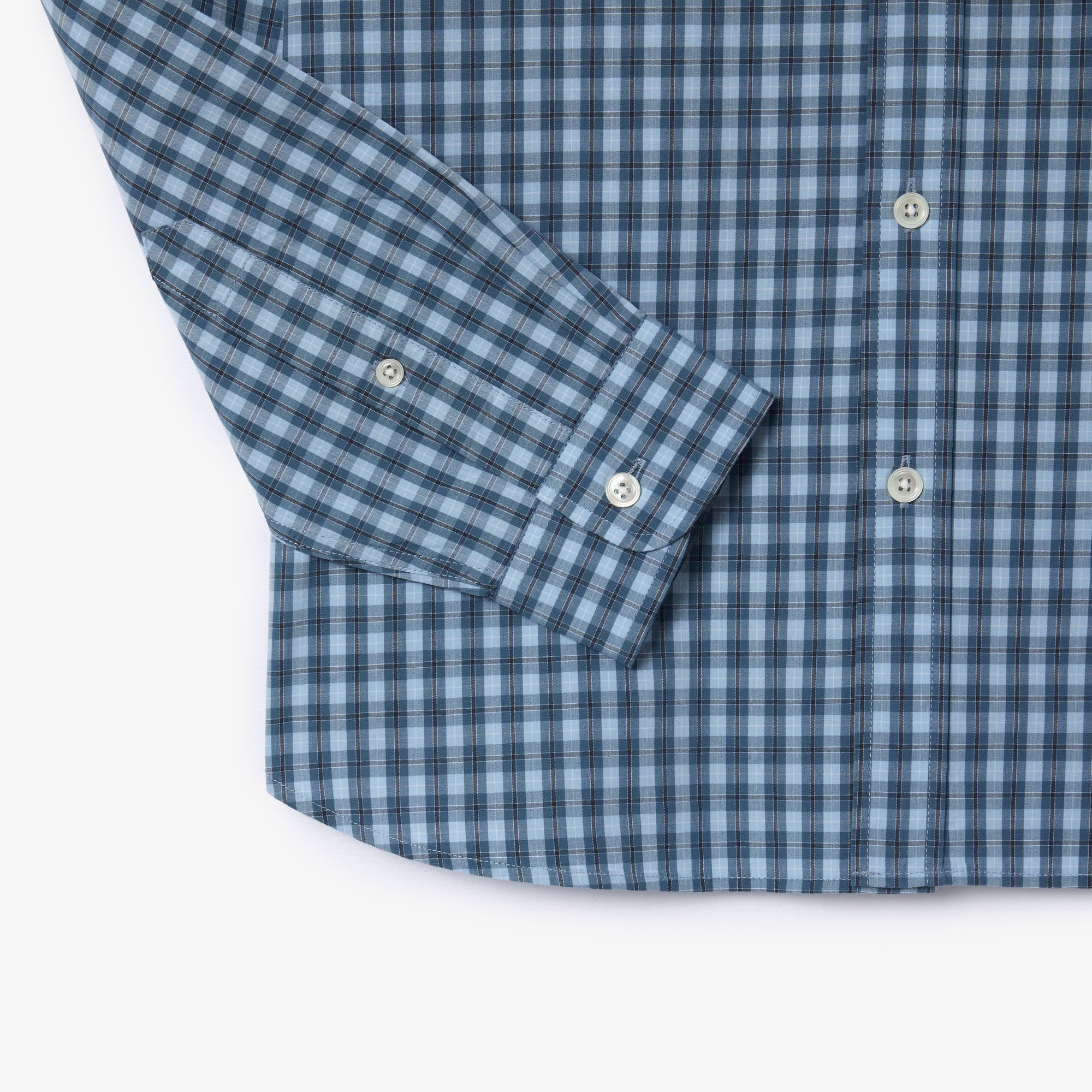 Áo Sơ Mi Lacoste Nam Dáng Suông Kẻ Sọc Chất Liệu Poplin