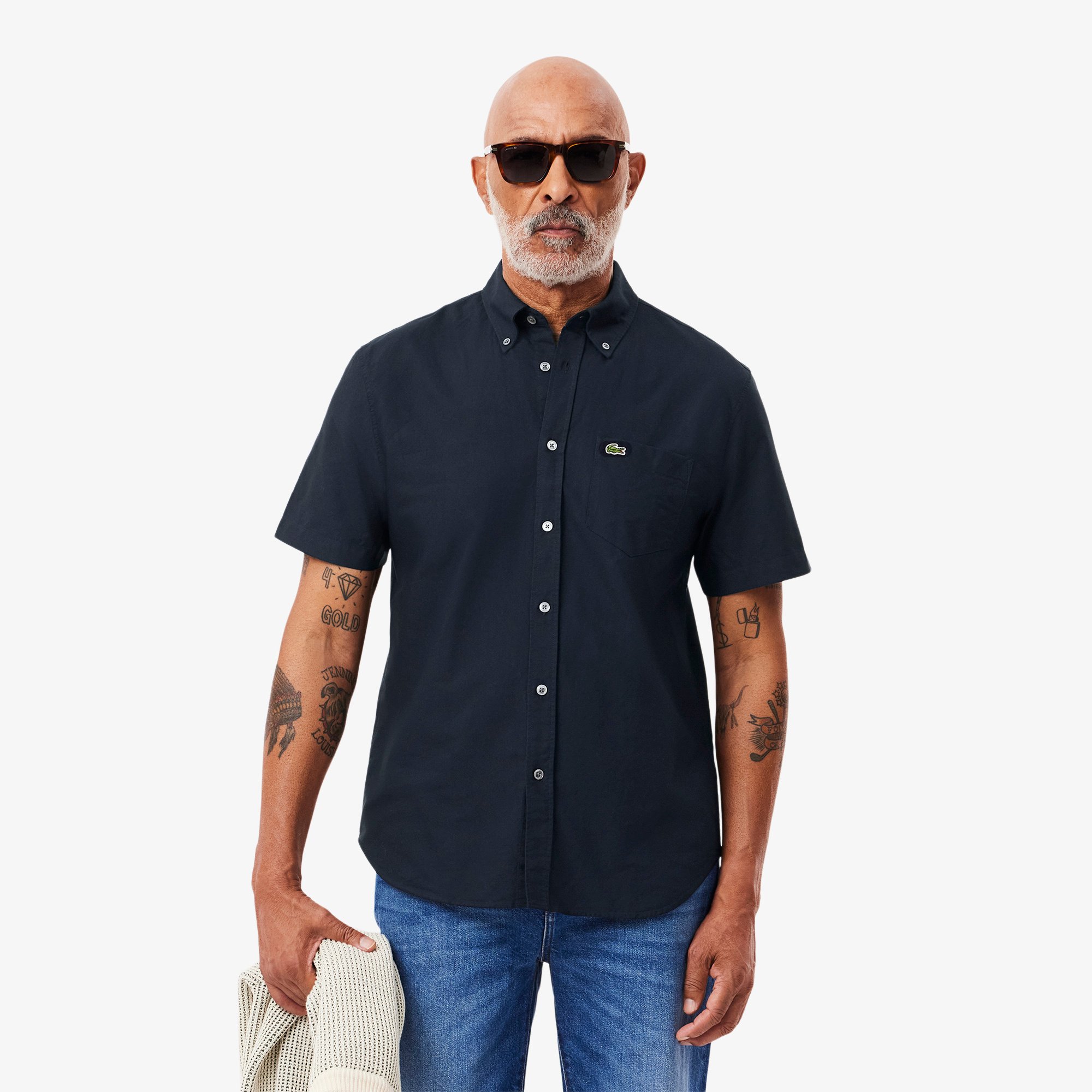 Áo Sơ Mi Oxford Lacoste Nam Dáng Suông Tay Ngắn