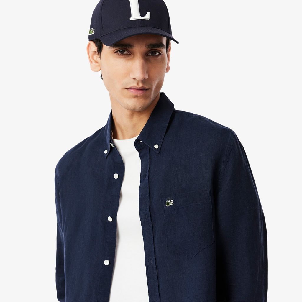 Áo Sơ Mi Lacoste Nam Dáng Suông Chất Liệu Linen