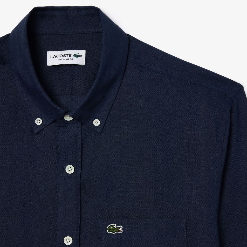 Áo Sơ Mi Lacoste Nam Dáng Suông Chất Liệu Linen