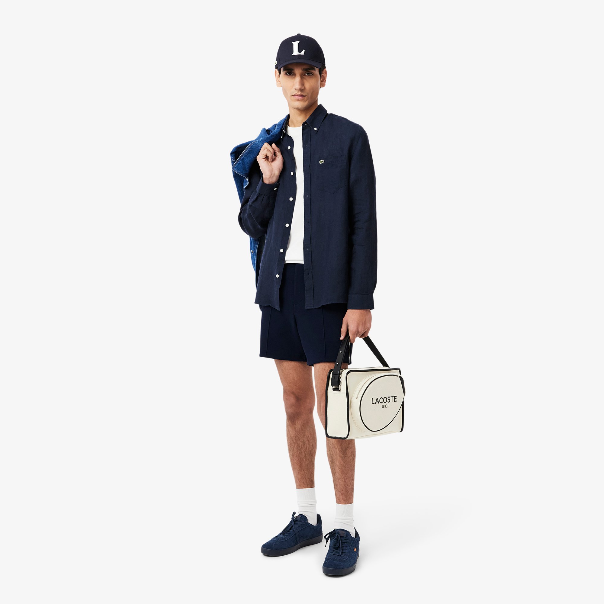Áo Sơ Mi Lacoste Nam Dáng Suông Chất Liệu Linen