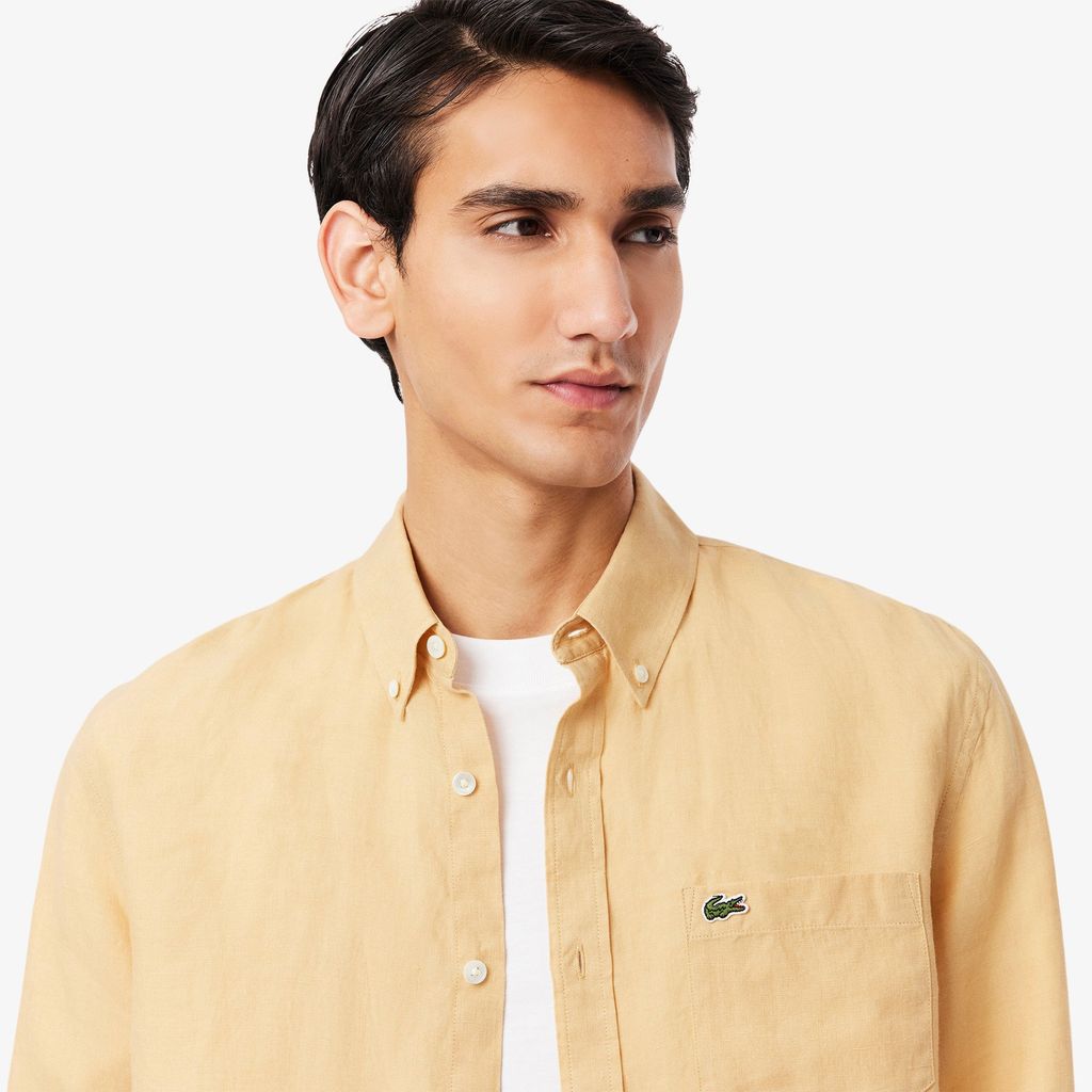 Áo Sơ Mi Lacoste Nam Dáng Suông Chất Liệu Linen