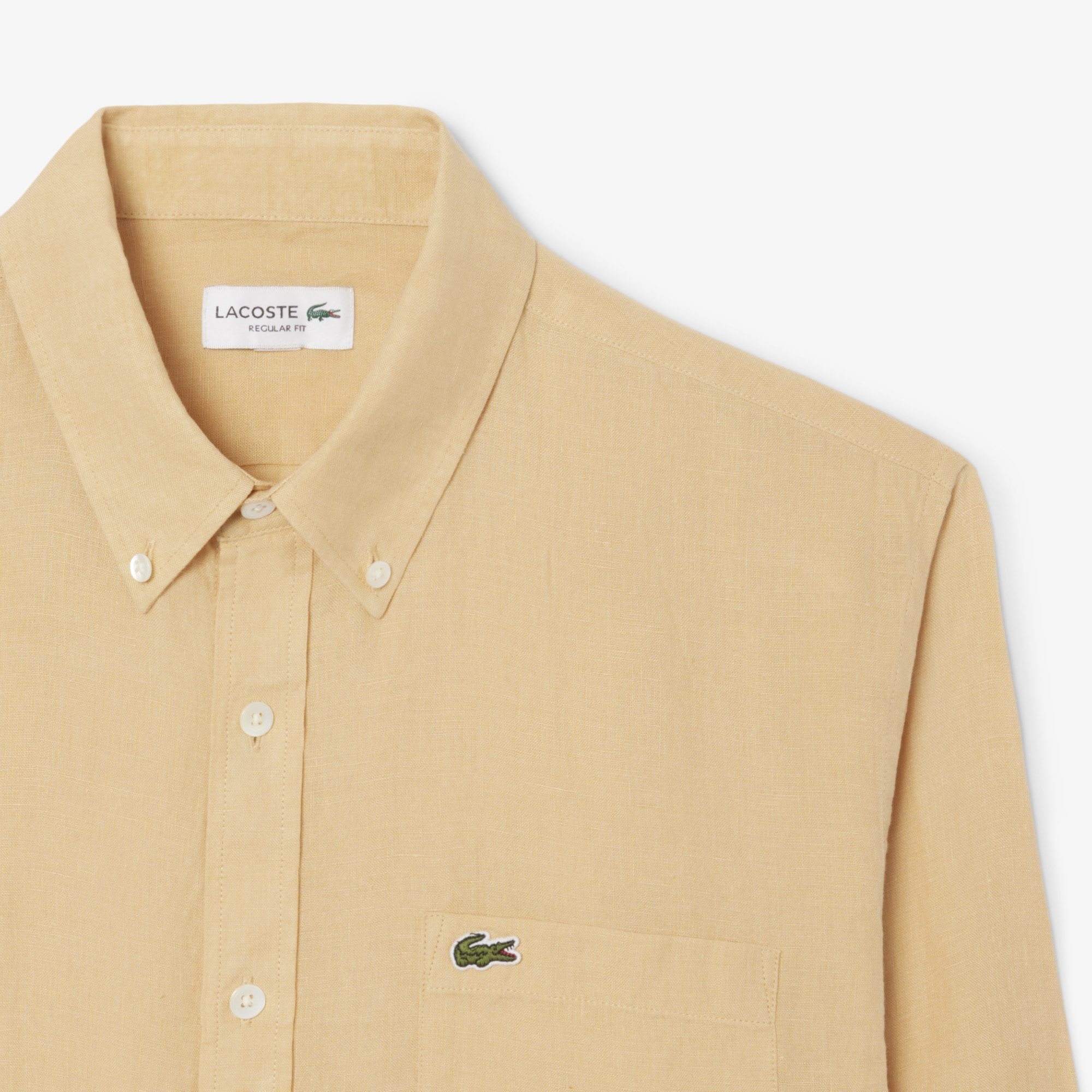 Áo Sơ Mi Lacoste Nam Dáng Suông Chất Liệu Linen