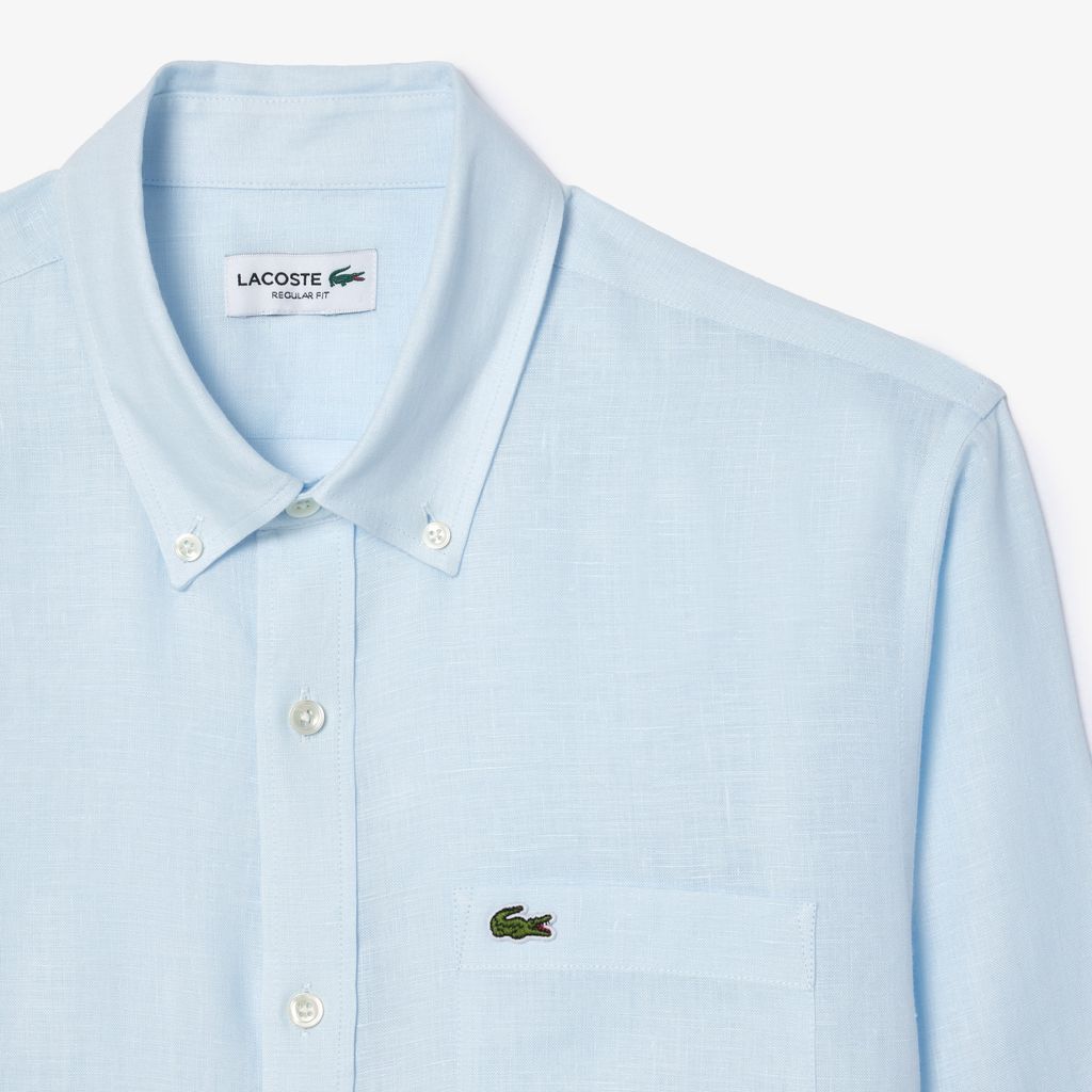 Áo Sơ Mi Lacoste Nam Dáng Suông Chất Liệu Linen