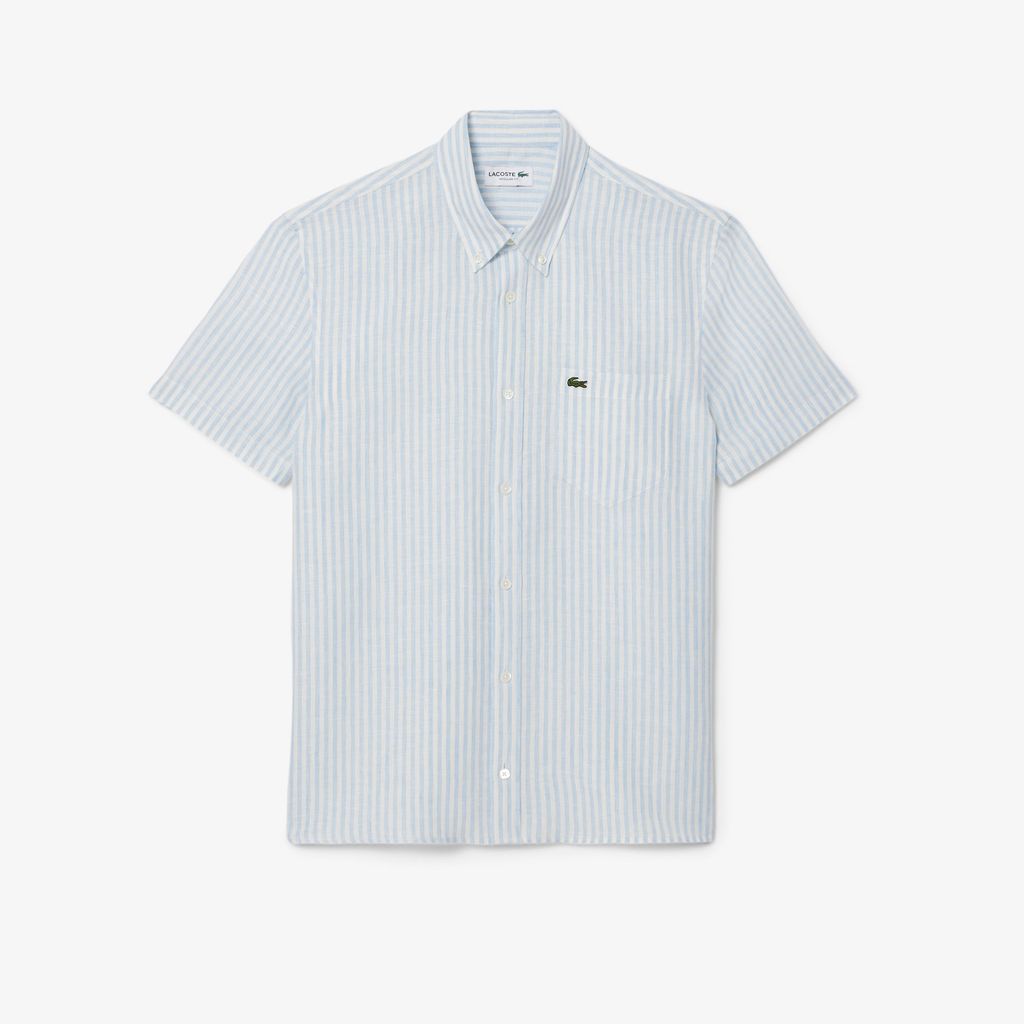 Áo Sơ Mi Lacoste Nam Dáng Suông Ngắn Tay Chất Liệu Linen