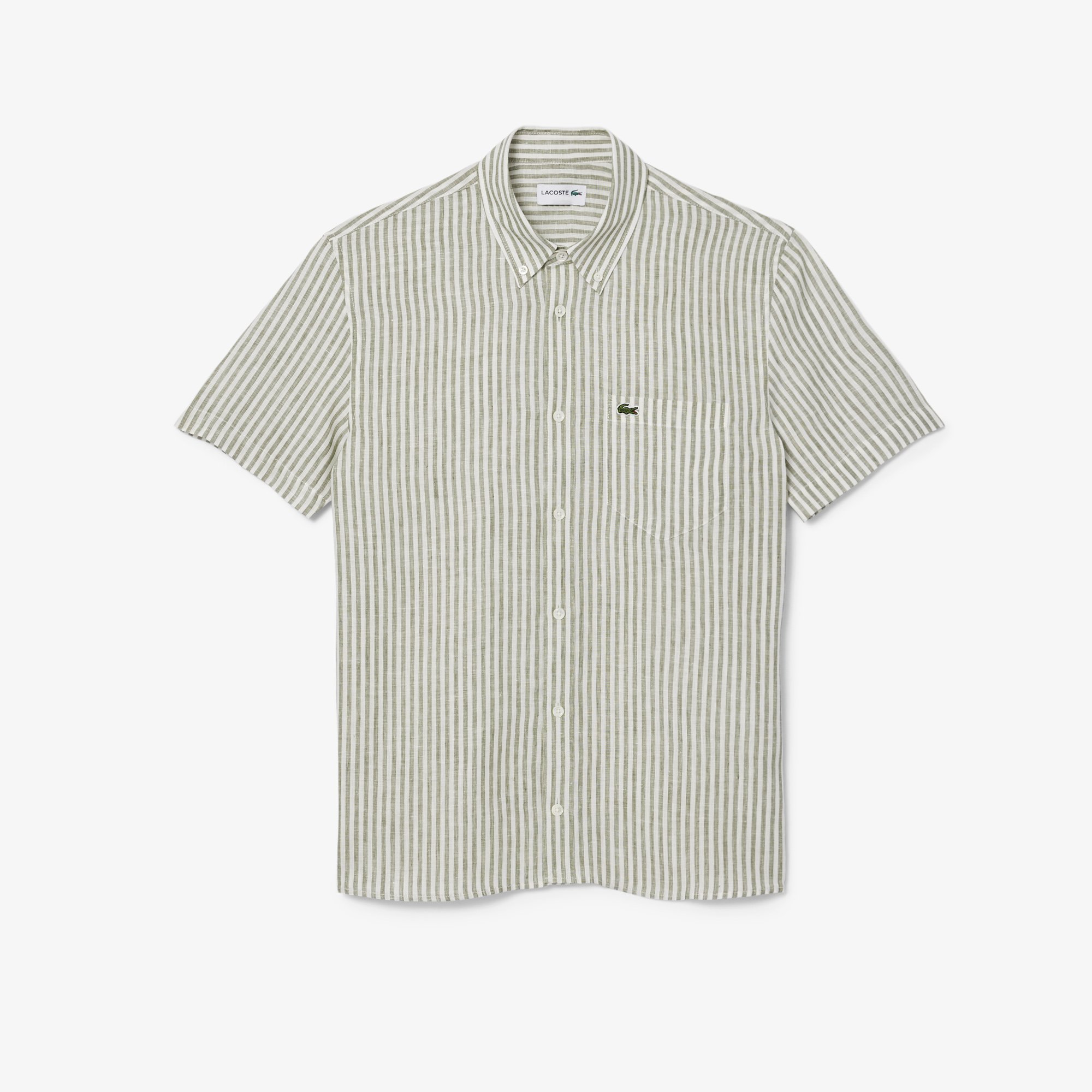 Áo Sơ Mi Lacoste Nam Dáng Suông Ngắn Tay Chất Liệu Linen