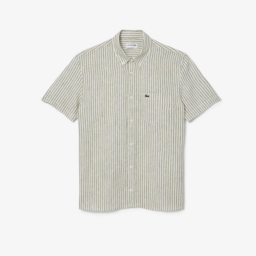 Áo Sơ Mi Lacoste Nam Dáng Suông Ngắn Tay Chất Liệu Linen