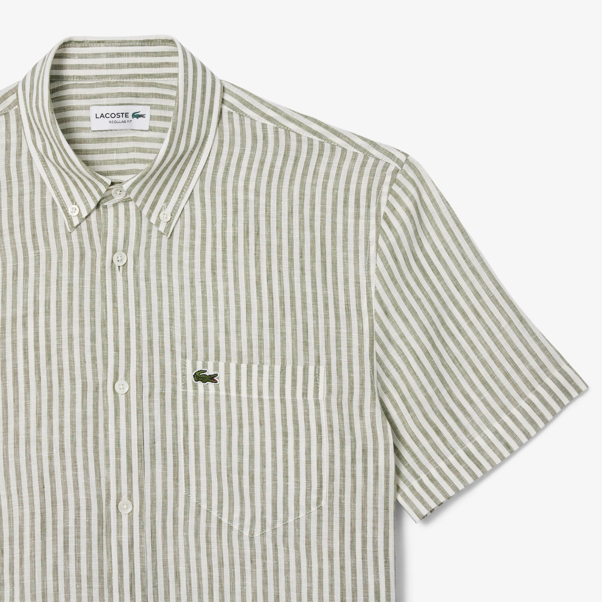 Áo Sơ Mi Lacoste Nam Dáng Suông Ngắn Tay Chất Liệu Linen