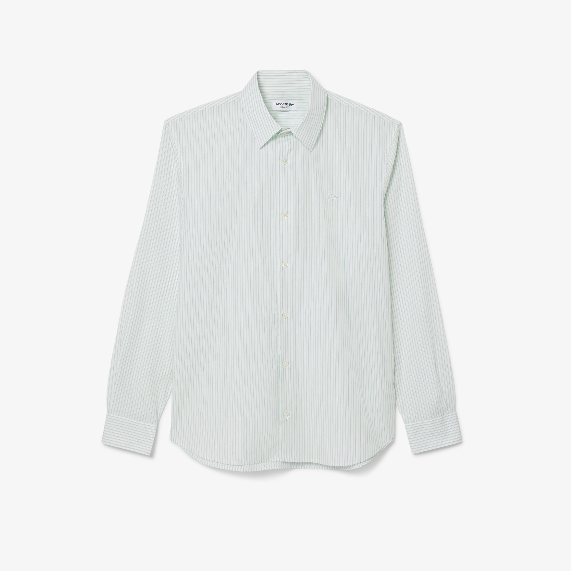Áo Sơ Mi Lacoste Nam Dáng Suông Chất Liệu Poplin Hoạ Tiết Sọc
